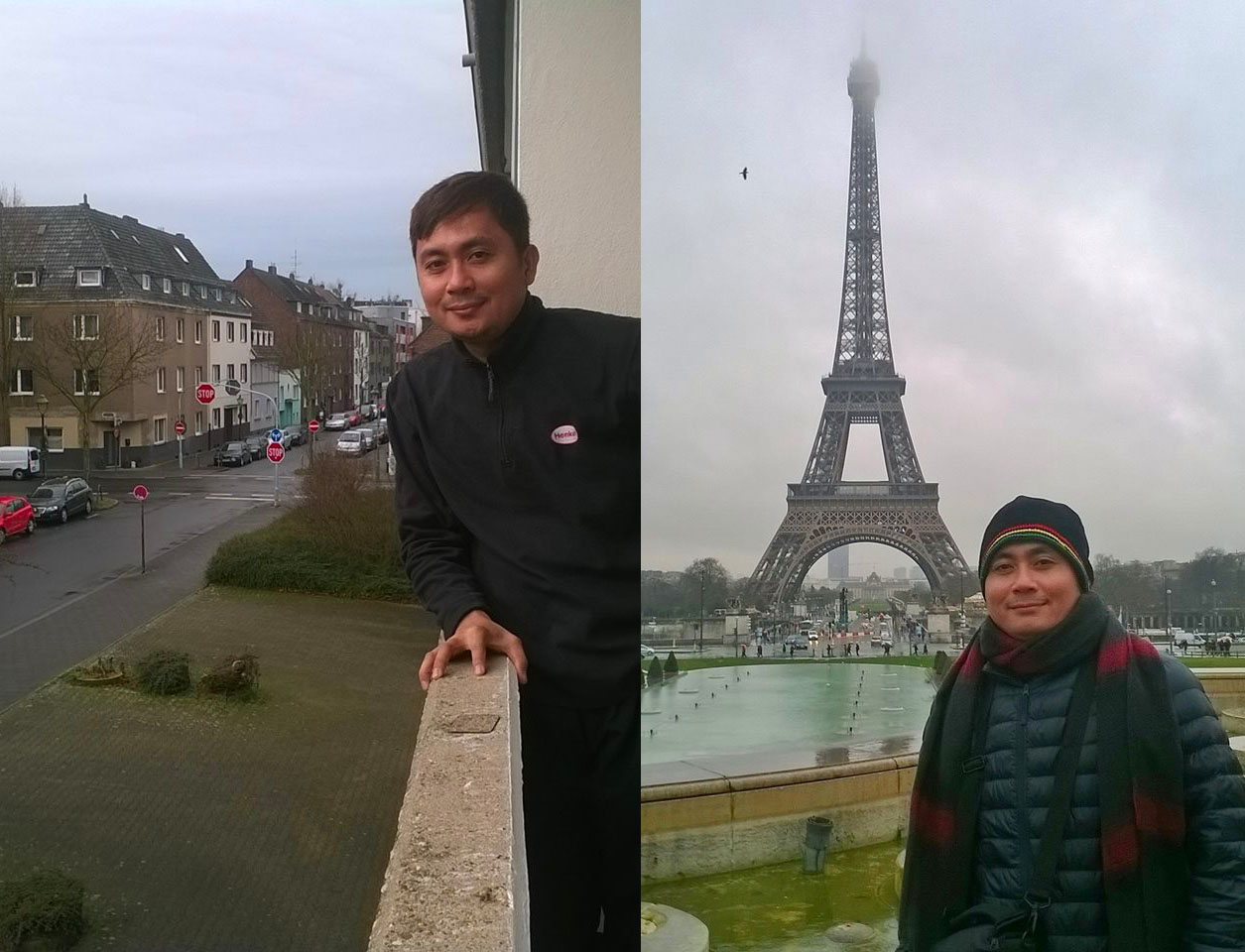 Felix travelling Europe starting with Germany (left) and then France (right).